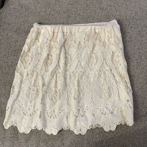 Forever 21 Lace and Pearl Beaded Skirt